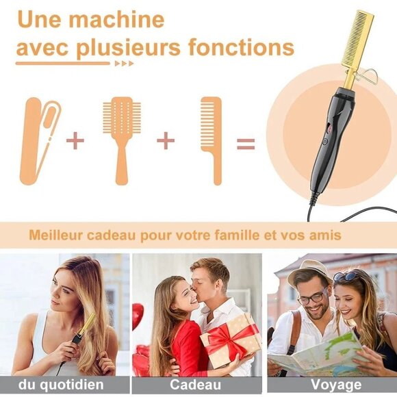 Hair Straightener Comb Pro Electric Beard Straightening Comb Heat Hot Comb Press - Picture 5 of 11